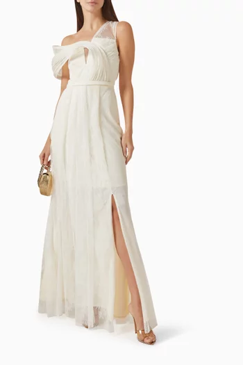 Asymmetric Gown in Lace