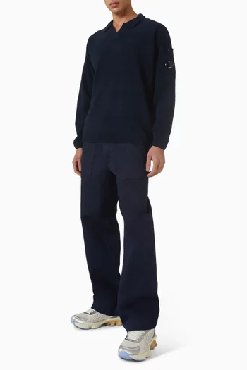 Polo Lens Sweater in Cotton Chenille