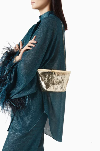 Ganache Clutch Bag in Metallic Leather