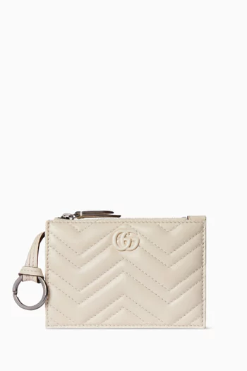 GG Marmont Zip Key Pouch in Nappa Leather