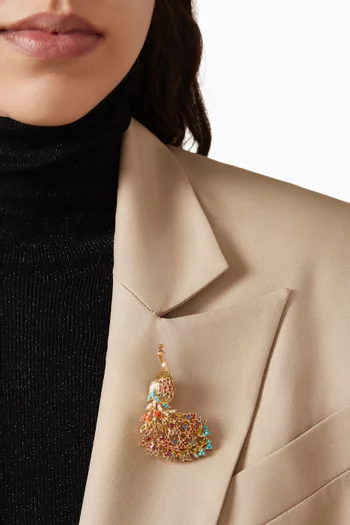 بروش بتصميم طاووس فينتج من الثمانينيات