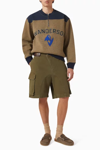 Twisted Patch Pocket Shorts in Cotton