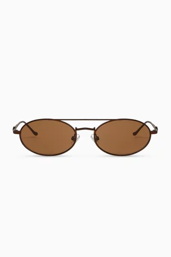 Noa Oval Sunglasses in Metal