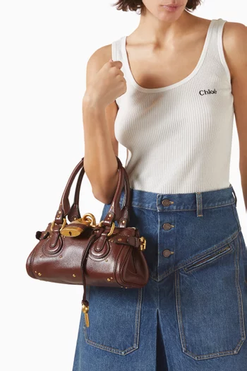 Small Paddington Shoulder Bag in Grained Buffalo Leather