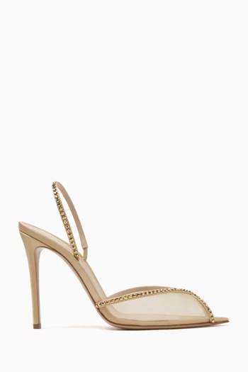 Katy 105 Slingback Sandals in Mesh & Satin