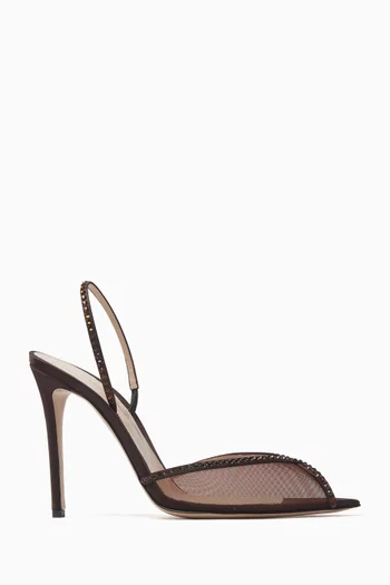 Katy 105 Slingback Sandals in Mesh & Satin