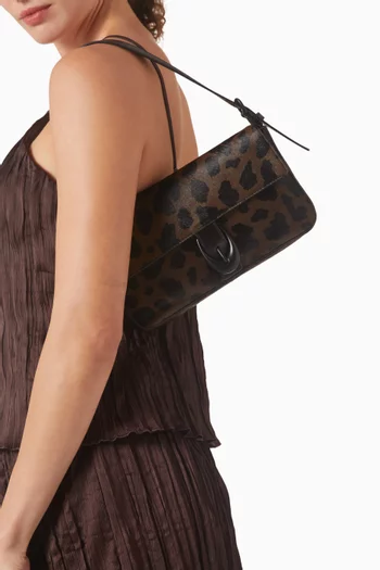 Harlow Shoulder Bag in Leopard-print Pony Hair