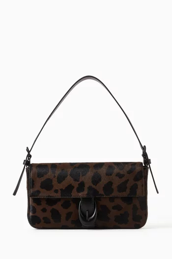 Harlow Shoulder Bag in Leopard-print Pony Hair