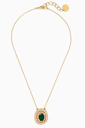 Crystal Cluster Necklace in Gold-plated Brass