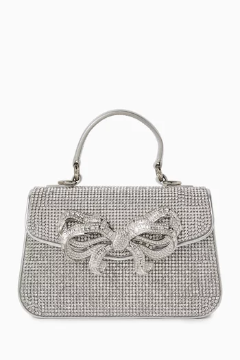 Crystal Bow Top-handle Bag