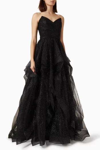 Bustier Layered Gown in Tulle