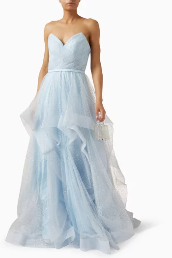 Bustier Layered Gown in Tulle
