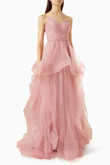 Bustier Layered Gown in Tulle