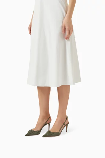 VLOGO 80 Signature Slingback Pumps in Patent Leather