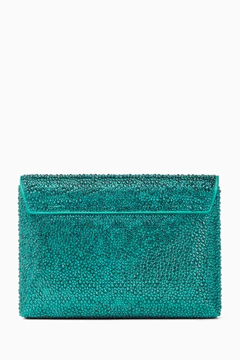 La Medusa Crystal-embellished Clutch Bag in Silk-satin