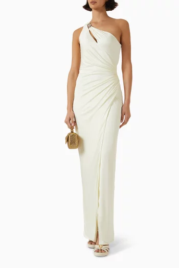 Draped One-shoulder Gown in Viscose Jersey