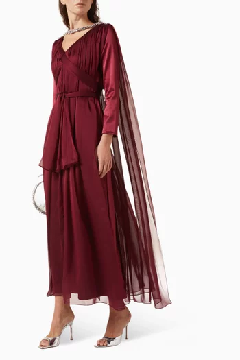 Crystal-embellished Gown in Chiffon & Crepe