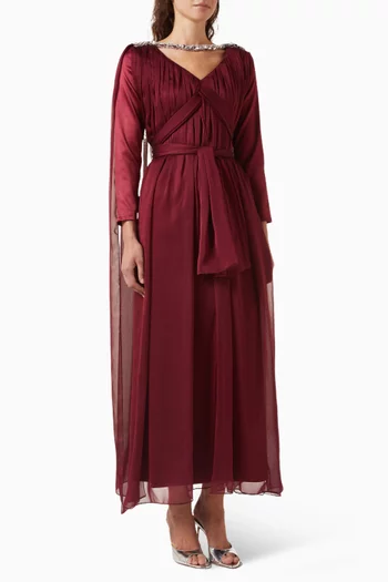 Crystal-embellished Gown in Chiffon & Crepe