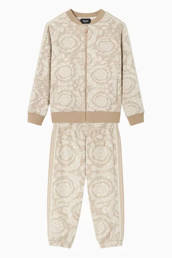 Barocco Jacquard Zip Sweatshirt in Cotton-jersey