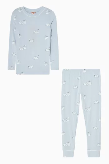 Striped-print Pyjama Set in Modal