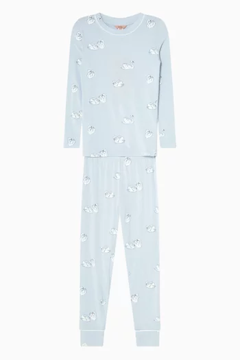 Striped-print Pyjama Set in Modal