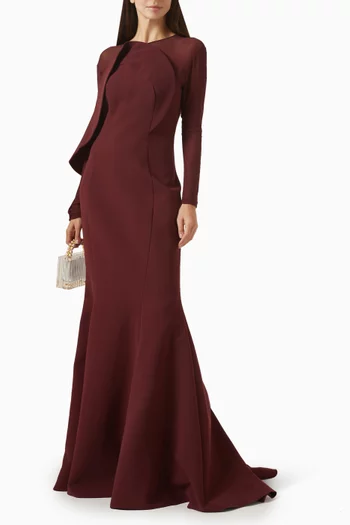 Draped Flare Gown