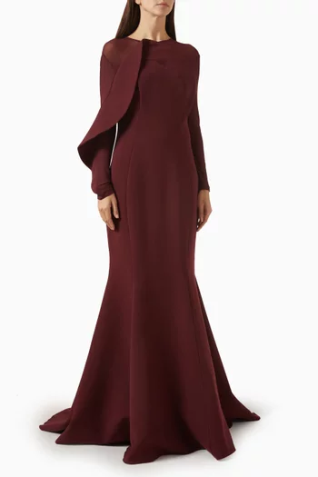 Draped Flare Gown