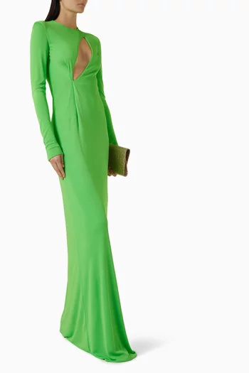 Slash Front Maxi Dress in Jersey