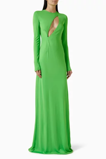 Slash Front Maxi Dress in Jersey