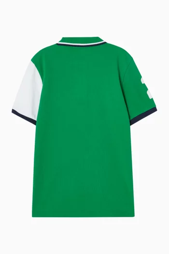 Colour-block Polo T-shirt in Knit