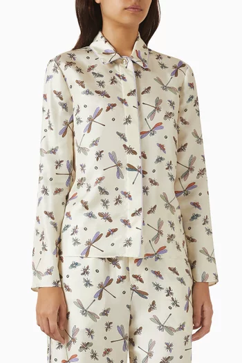 Printed Shirt in Silk Twill
