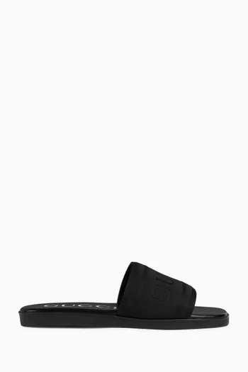 Logo Slide Sandals in Jacquard