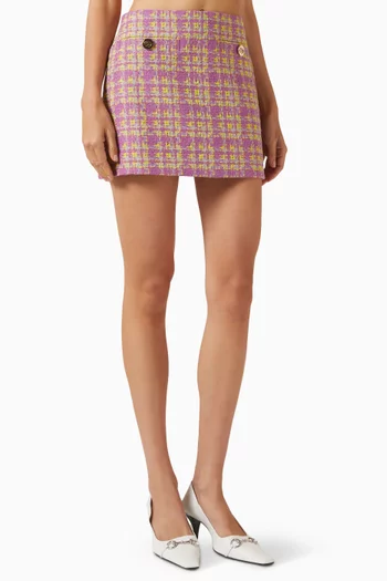 GG-button Mini Skirt in Wool Bouclé