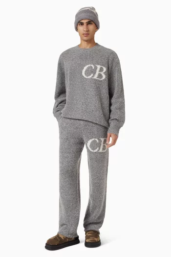 CB Logo Knit Pants in Wool-blend