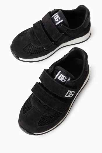 Velcro Sneakers in Suede & Mesh