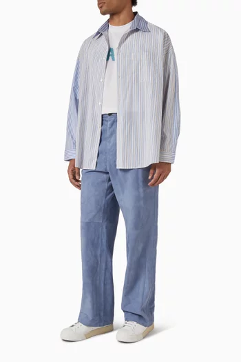 Cut-out Detailing Pants in Suede