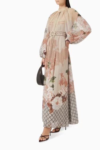 Kaori Belted Dress in Chiffon