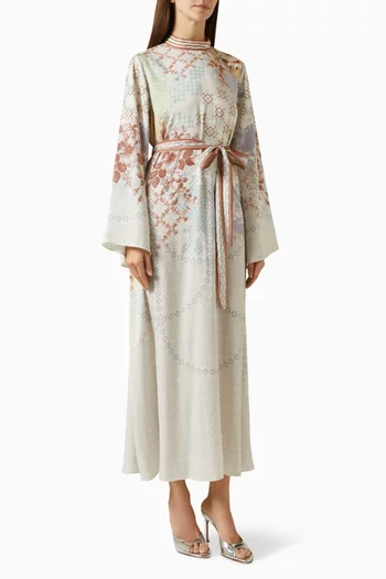 Kazumi Belted Dress in Twill-satin