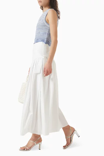 Aleonor Tie Skirt in Cotton Poplin