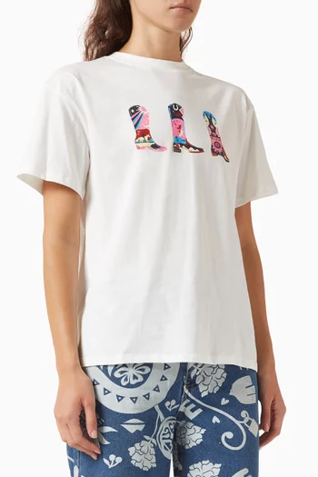 Cowboy Boot T-shirt in Cotton
