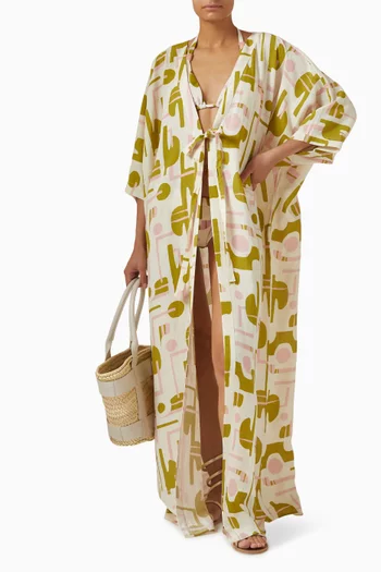 Balearic Maxi Robe in Viscose Blend