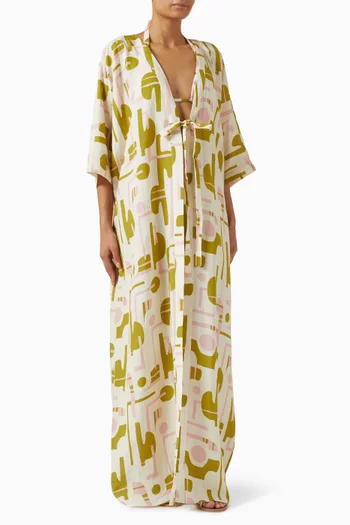 Balearic Maxi Robe in Viscose Blend