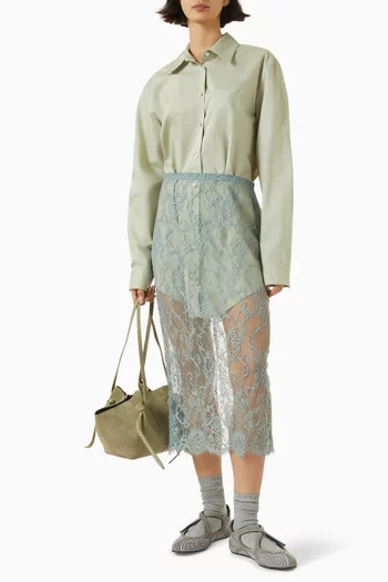 Layered Shirt Maxi Dress in Lace