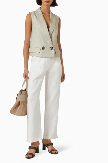 Logo Waistcoat in Linen-poplin