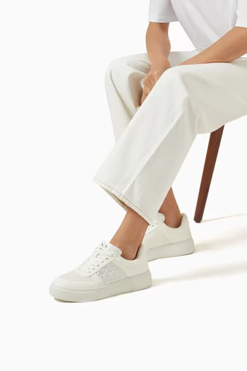 Kurt Crystal Sneakers in Faux Leather