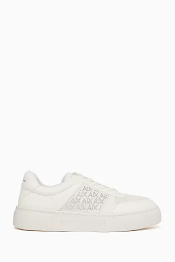 Kurt Crystal Sneakers in Faux Leather