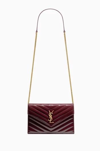 Cassandre Envelope Chain Wallet in Patent Leather