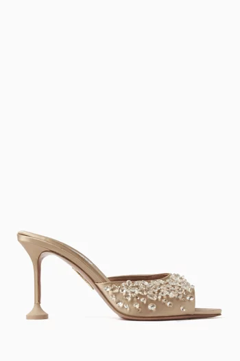 Bisous 85 Crystal-embellished Mules in Satin
