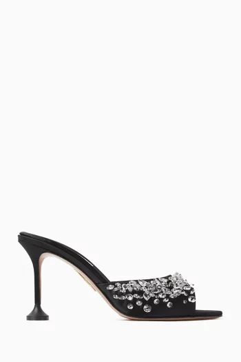 Bisous 85 Crystal-embellished Mules in Satin