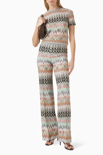 Knit Wide-leg Pants in Viscose Blend